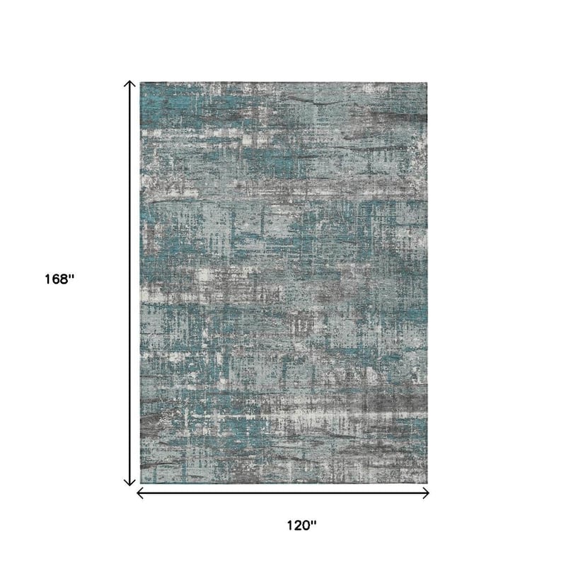 HomeRoots Geometric Transitional Rectangle Outdoor Rug