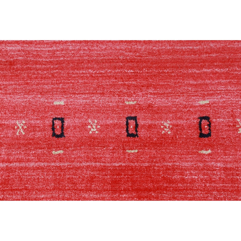 Striped Gabbeh Indian Runner Rug Handmade Wool Carpet - 2'6" x 10'0"