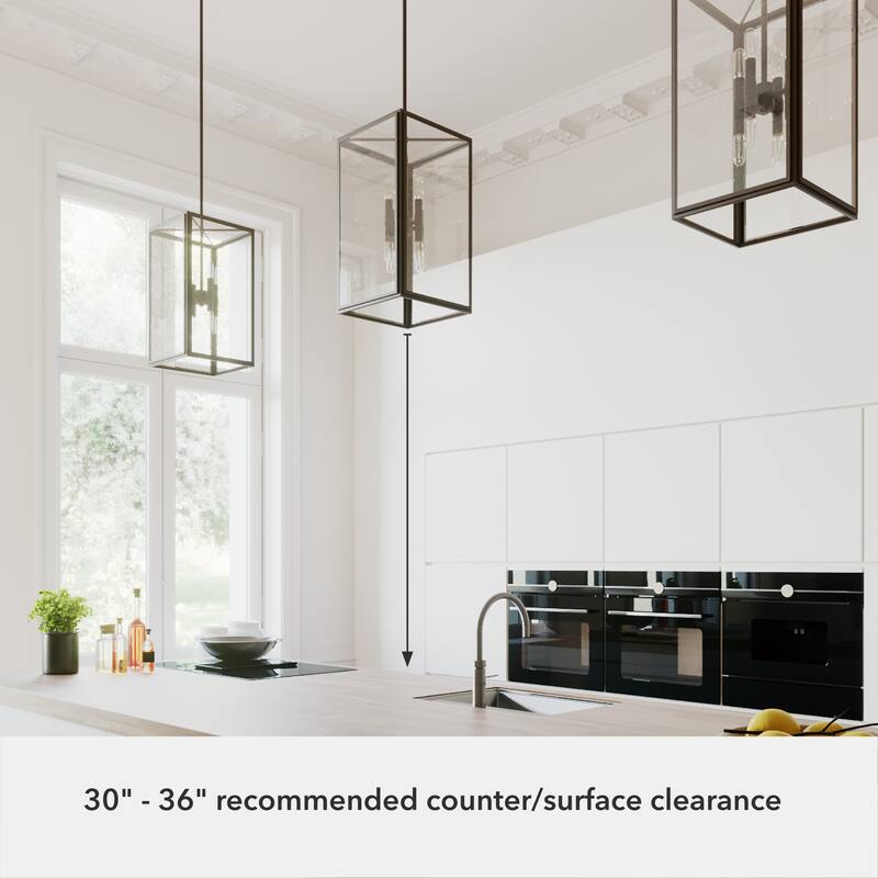 Hunter Felippe 8-Light Pendant w/Clear Seeded Glass, Industrial, Modern Farmhouse - Entry, Island, Dining Room