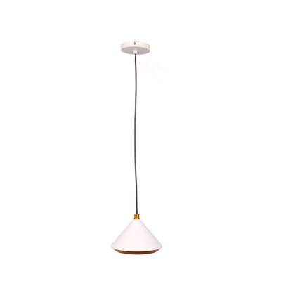 Matte White Hanging Pendant Light with Gold Shade Interior