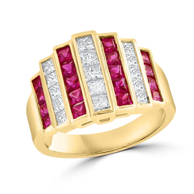 EFFY 14K Gold Diamond Natural Ruby Ring