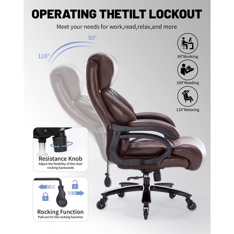 High Back Executive Desk Chair with Pocket Spring Cushion