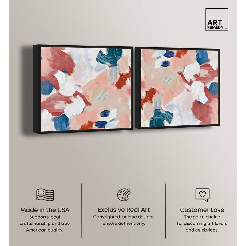 Brush Collection Blush Canvas by Art Remedy