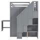 preview thumbnail 31 of 30, Full Size Bunk Bed with Wardrobe,Desk and Storage