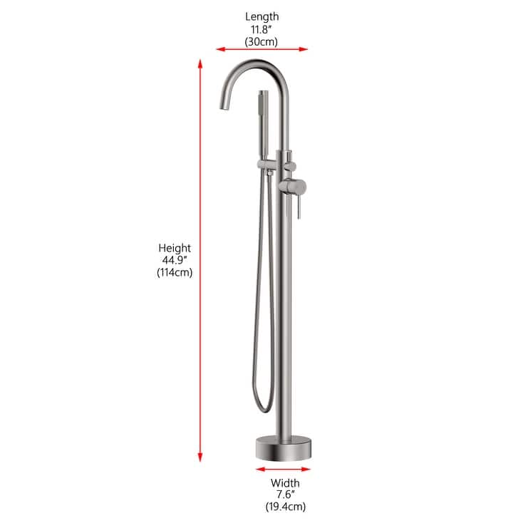 Indigo Home Floor Mounted Roman Tub Faucet with Handshower