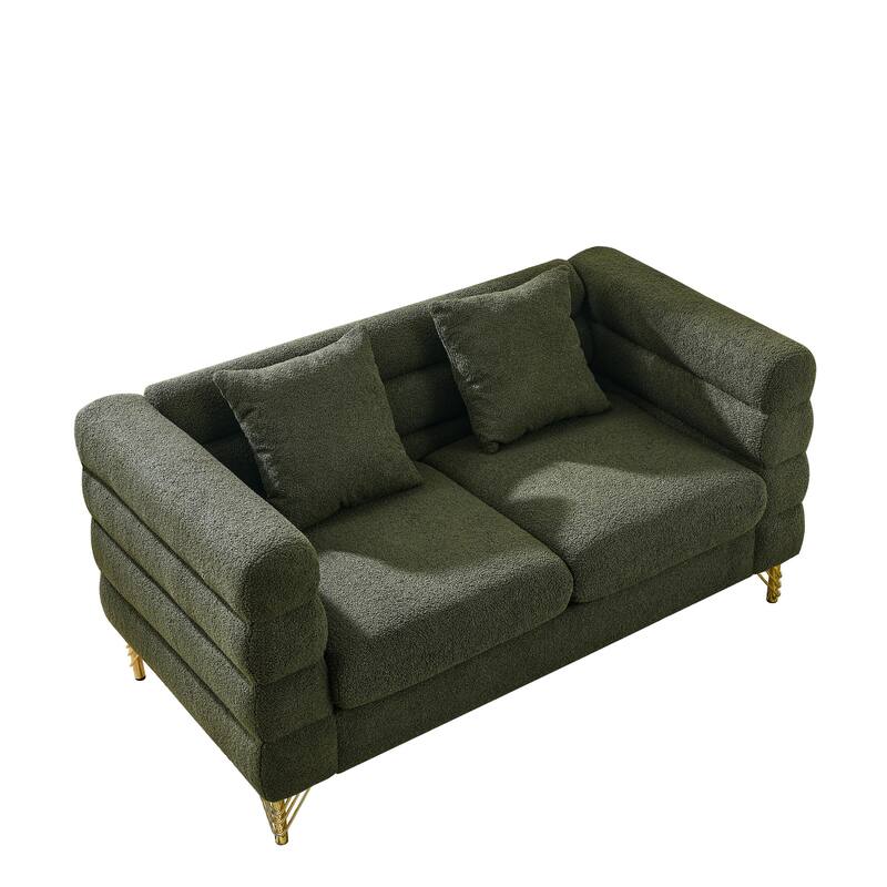 American Style 3+3 Seater Sofa,Oversized Fabric Upholstered Sofa with 6 Pillows for Living Room, Sofa-Deep Seating
