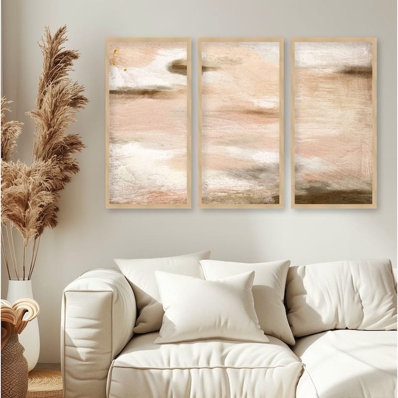 "Sophie" Set of Three Framed Textured Wall Art