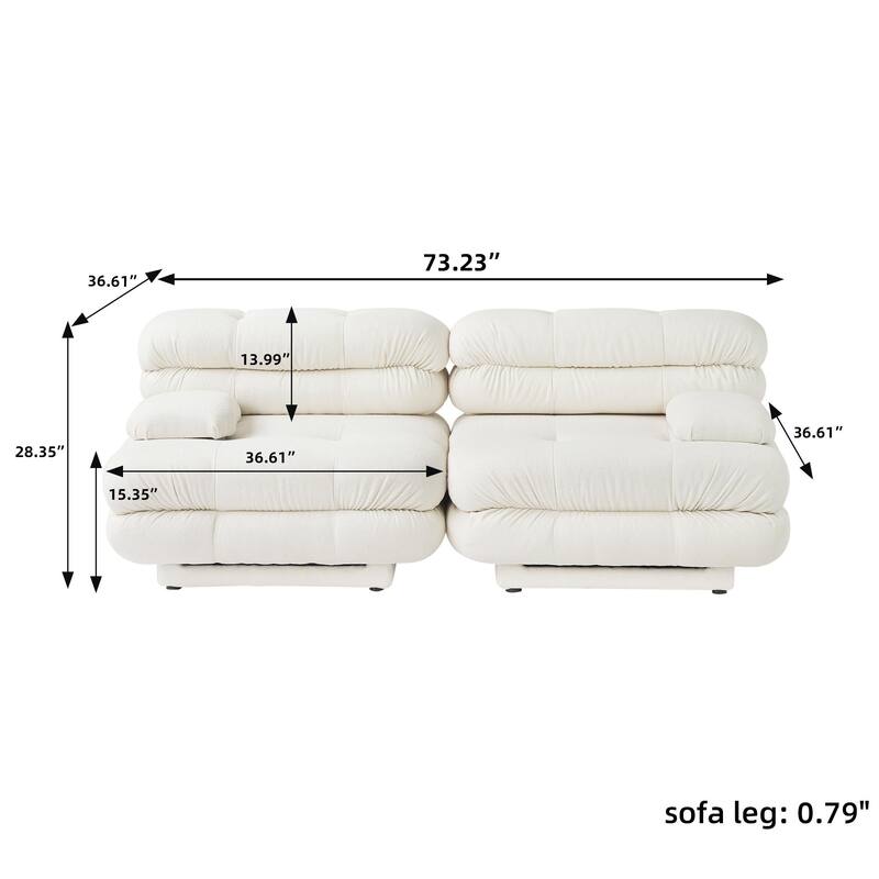 Modular Sectional Couch with Ottomans- L Shaped Couch for Living Room, 3 Seater Sofa Sets