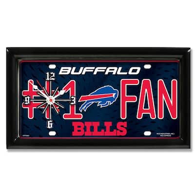 NFL Wall/Desk Analog Clock, #1 Fan with Team Logo - Buffalo Bills