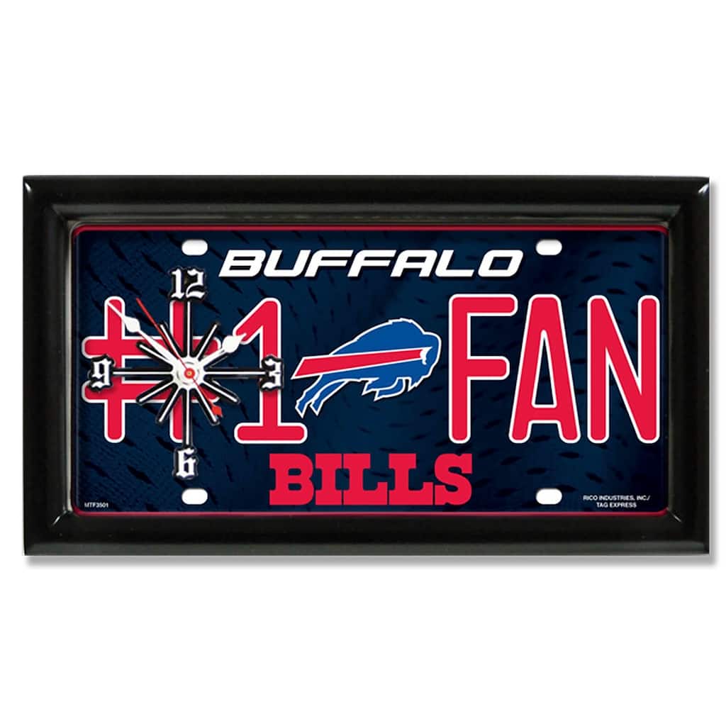 NFL Wall/Desk Analog Clock, #1 Fan with Team Logo - Buffalo Bills