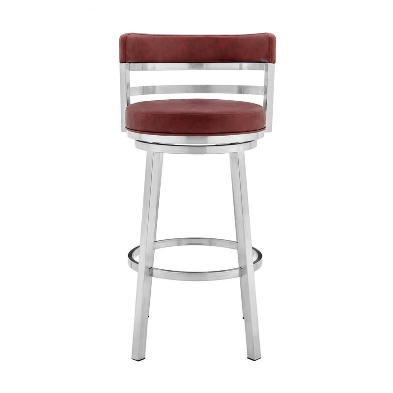 Madrid Modern Swivel Bar Stool, Upholstered Counter Height Chair with Metal Frame