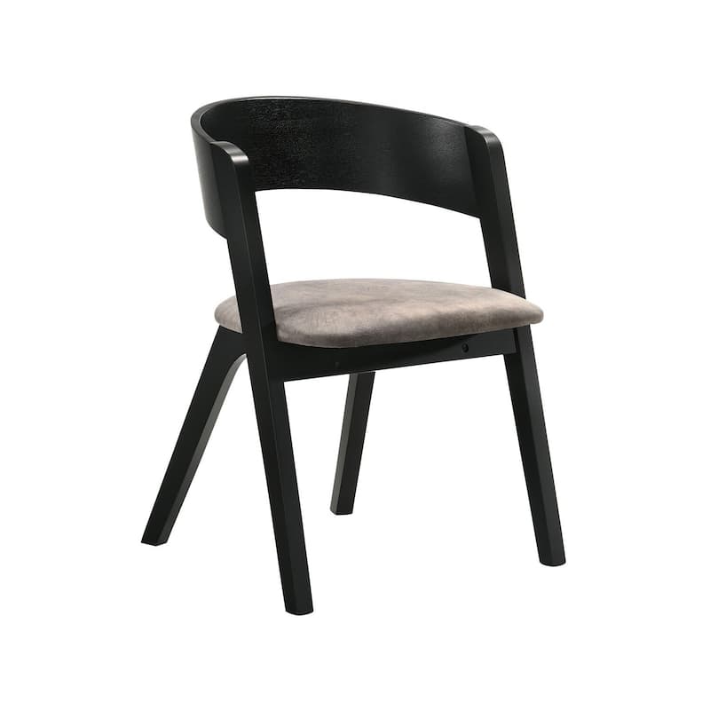 Black/Brown Faux Leather Upholstered Wood Frame Dining Chair, Set of 2, Sturdy Dining Chair for Dining Rooms - 20.5