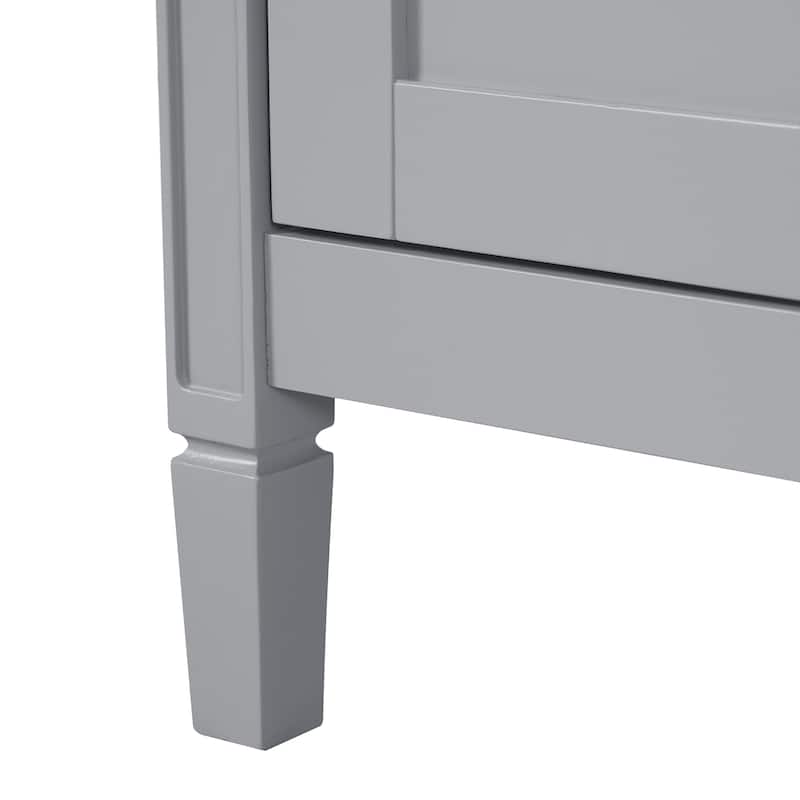 GDFStudio - Noa Wood & Ceramic 20" Bathroom Vanity with Sink, Soft-Close Door, Shelf & Storage Rack