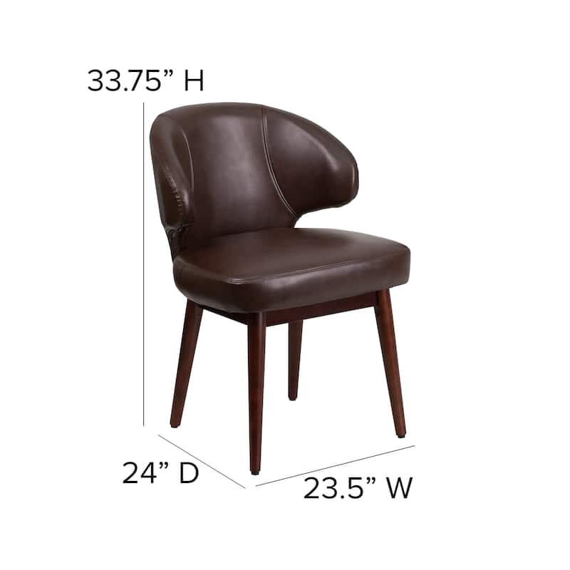 Side Reception Chair with Walnut Legs - 23.5"W x 24"D x 33.75"H