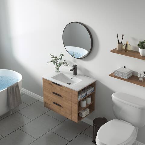 Beingnext 30 Inch Single Sink Floating Bathroom Vanity with 3 Soft Close Drawers and 2 adjustable shelves
