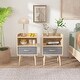 preview thumbnail 15 of 29, Wood Side Table with Collapsible Fabric Drawer and 2-Tier Storage for Kids and Adults
