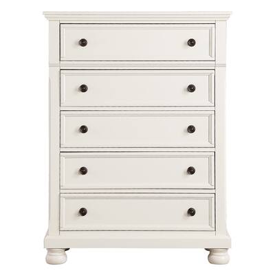Chest of Drawers Antique Bronze Tone Knobs Bun Feet