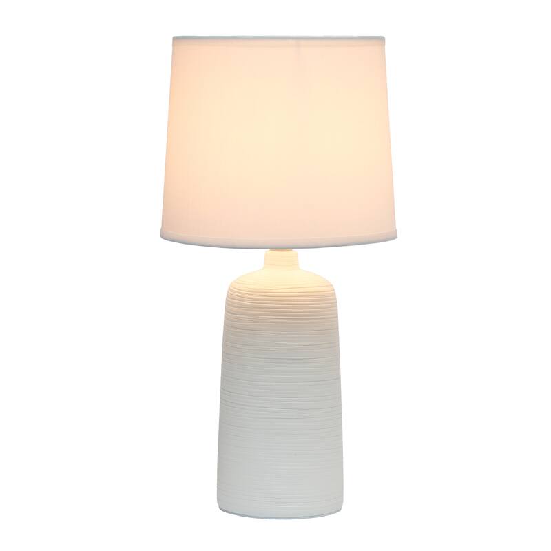 Simple Designs Textured Linear Ceramic Table Lamp, Off White - N/A