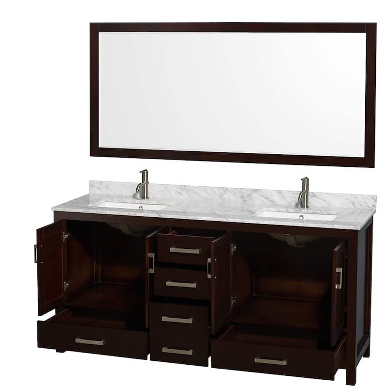 Wyndham Collection WCS141472DUNSM70 Sheffield 72" Free Standing Double