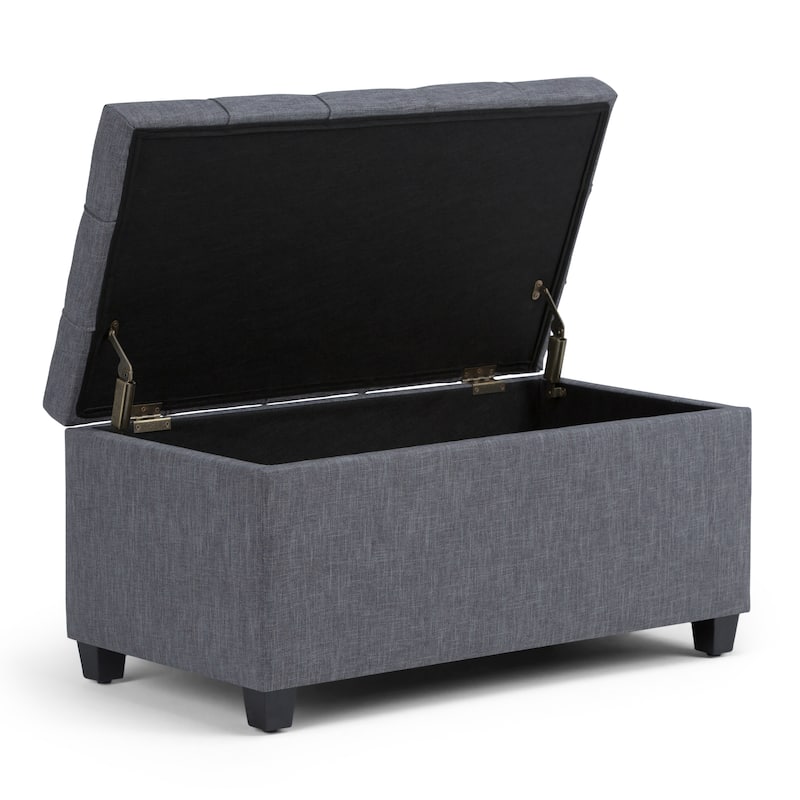 WYNDENHALL Marlowe 34 inch Wide Transitional Rectangle Storage Ottoman