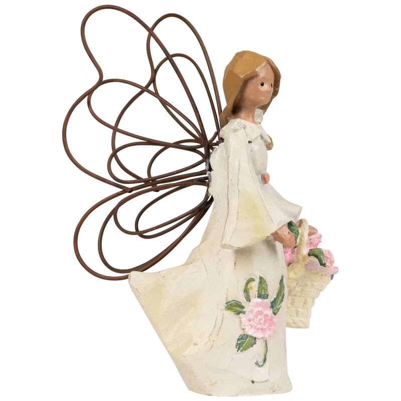 Angel Accents January Pink Carnation Angel with Wings Figurine - 4"