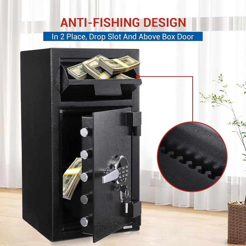 3.5 Cub Digital Depository Business Safe Box, 2 Emergency Keys