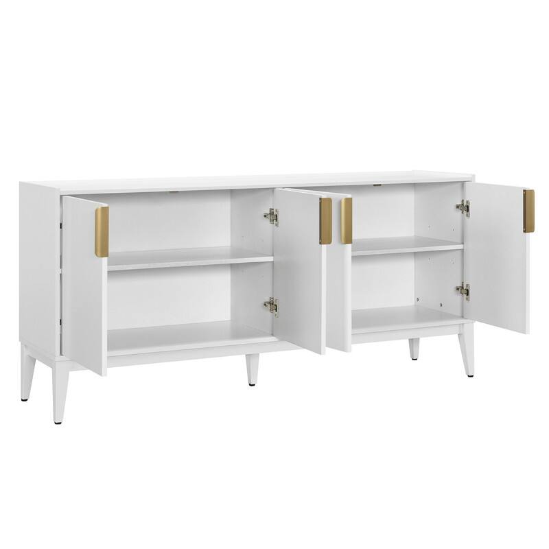 Storage Cabinet Sideboard Wooden Cabinet with 4 Doors for Hallway, Entryway, Living Room, Bedroom, Adjustable Shelf