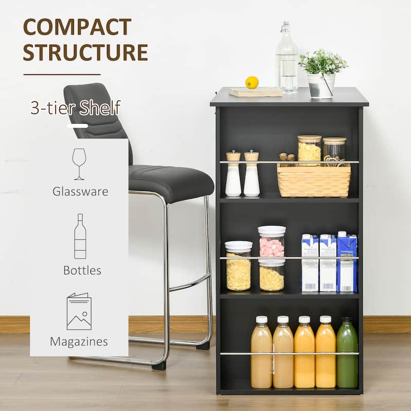 Bar Table With 3 Storage Shelves