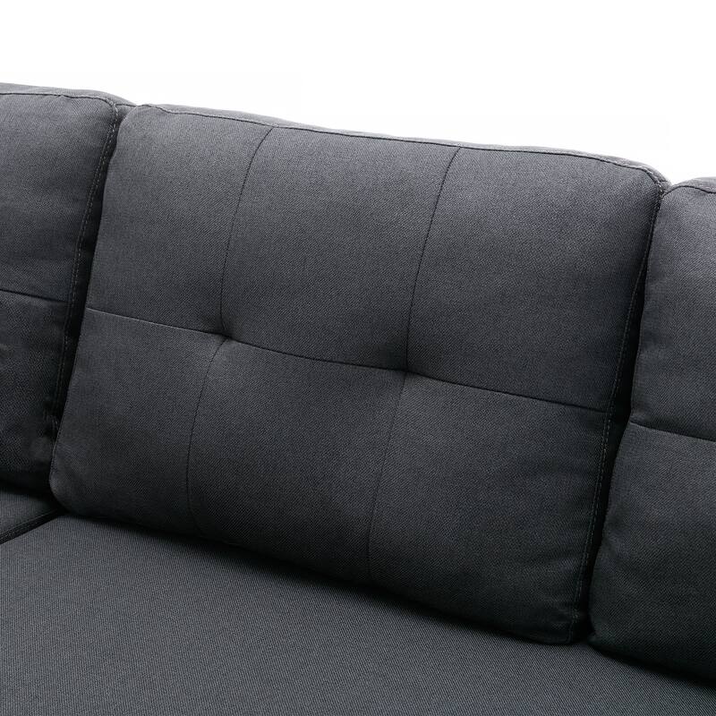 Modern L-Shape Convertible Sleeper Sectional Sofa