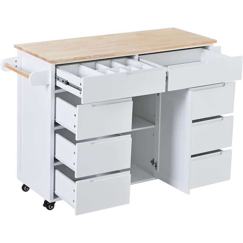 Store Kitchen Cart with Wheels and 8 Drawers