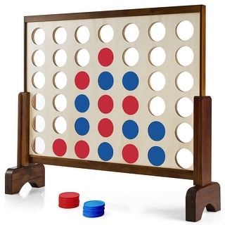 Costway Giant 4 In A Row Game Wood Board Connect Game Toy For Adults - 32.5'' X 8'' X 28'' (LXDXH)