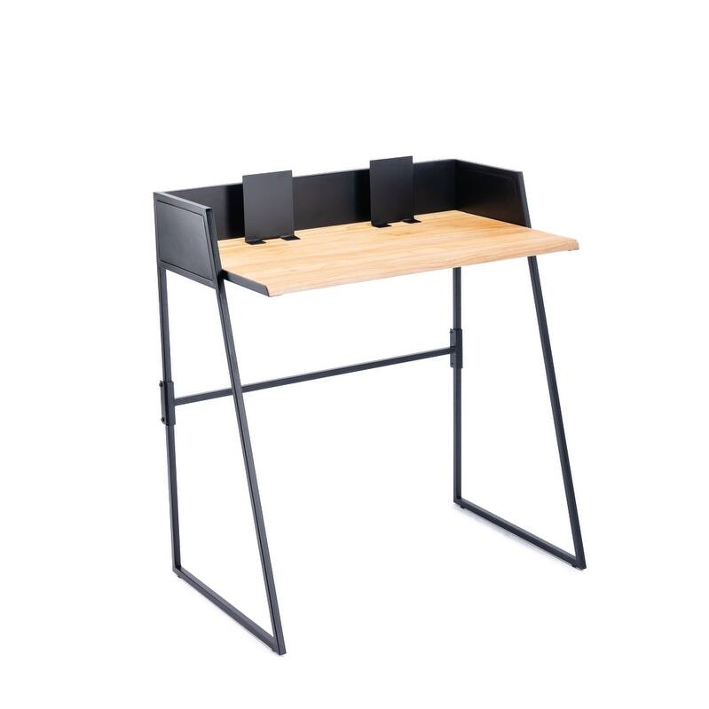 Aero Industrial Wood and Metal Desk Set