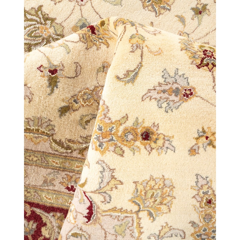 Overton Hand Knotted Wool Vintage Inspired Traditional Mogul Ivory Area Rug - 9 x 12