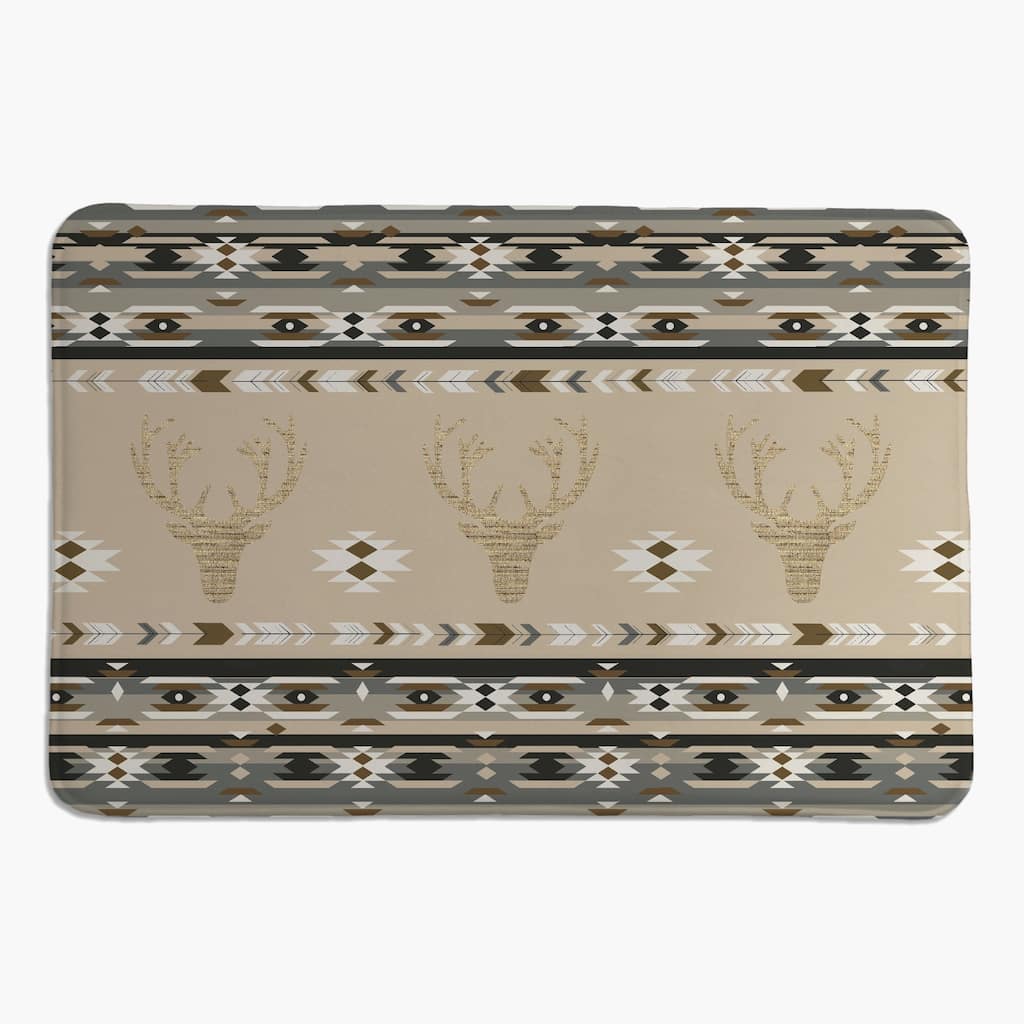 Laural Home Mesa Gray Deer Memory Foam Rug