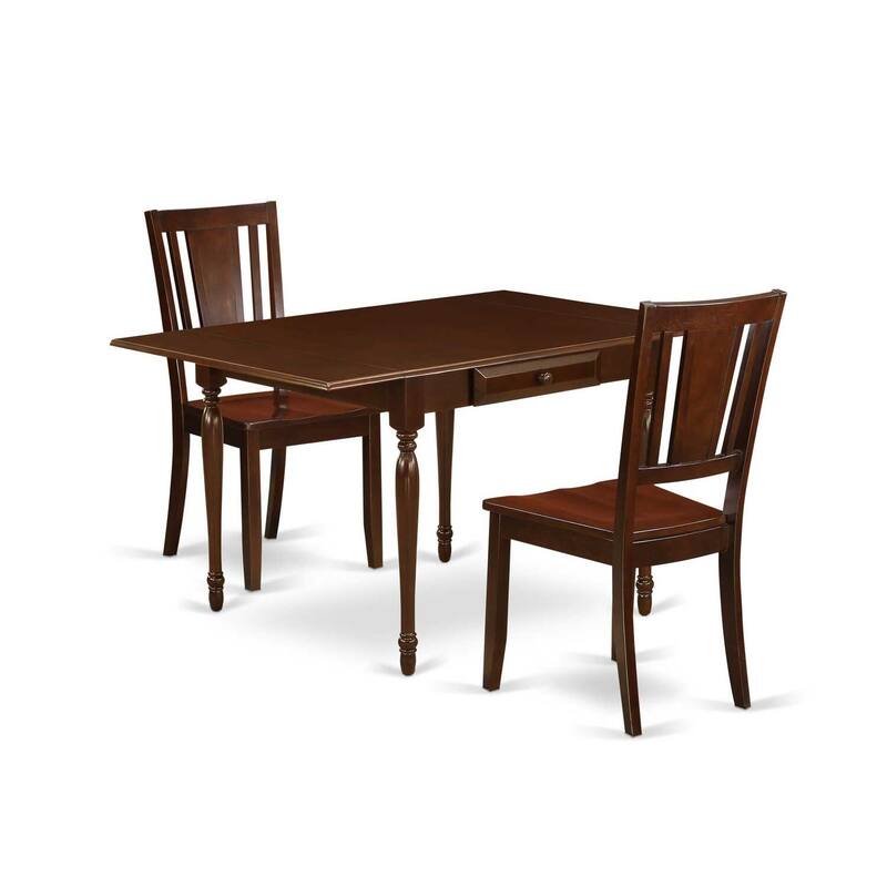 Art Deco Dining Set - 3 Piece Table & Chair Set - Mahogany Finish - Small Kitchen Table