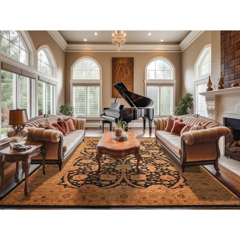 Hand Knotted Chobi Peshawar Charcoal 100% Wool Traditional Area Rug - 11' 8'' x 16' 10''