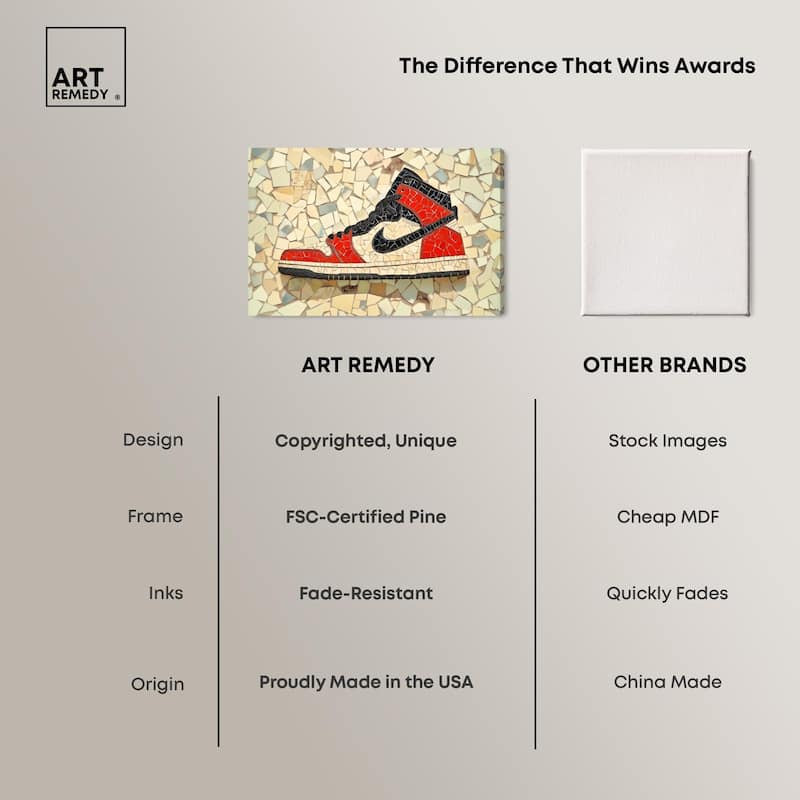 Mosaic Sneaker Canvas by Art Remedy, Gallery Wrapped