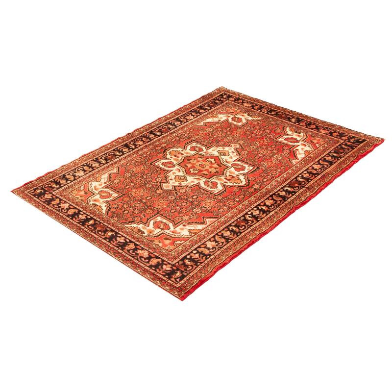 ECARPETGALLERY Hand-knotted Andelz Red Wool Rug - 4'10 x 7'2