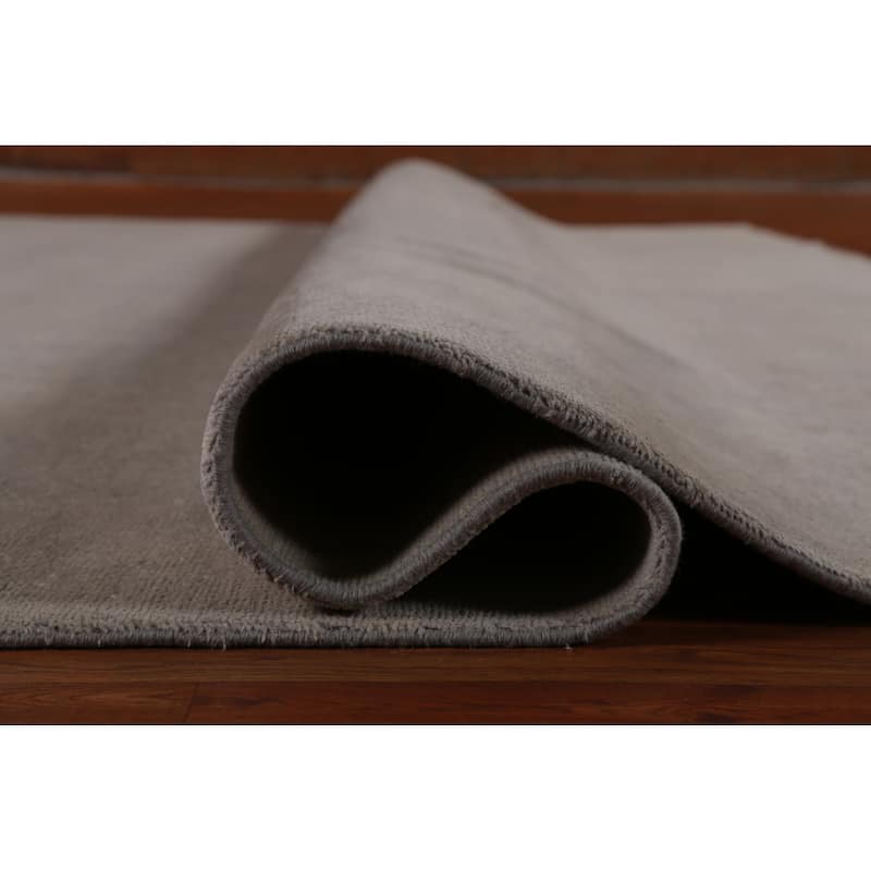 Hand Knotted Oriental 100% Wool Carpet Modern Solid Brown Gabbeh Area Rug - 13' 0'' X 10' 3''
