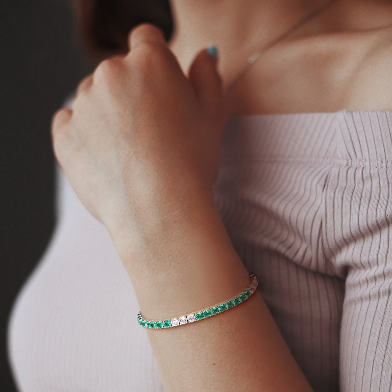 Miadora Created Gemstone Tennis Bracelet - 7.5in