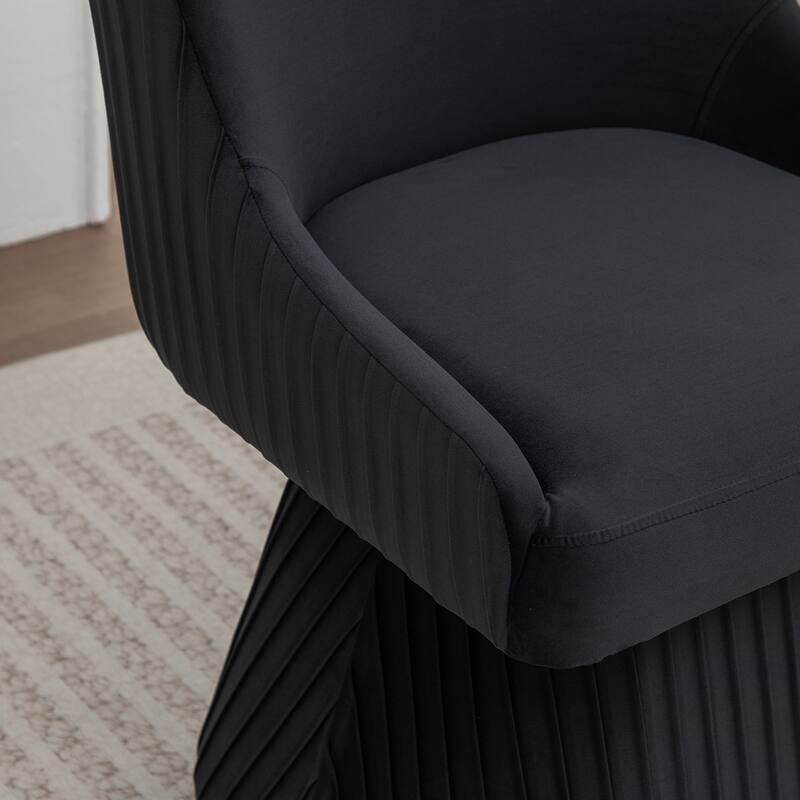 SEYNAR Modern Velvet 360 Degree Swivel Armless Dining chair Set of 2