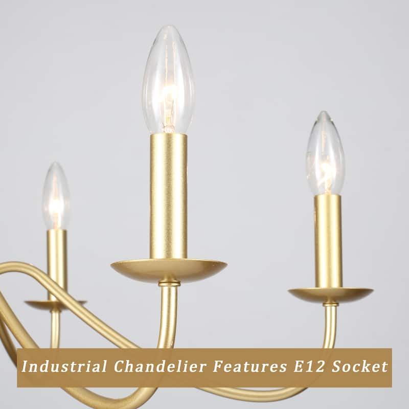 6-Light 27.55-inch Chandeliers with Plug in Cord for Bedroom Living Room