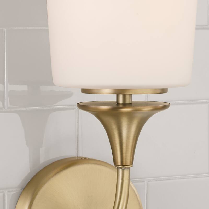 Presley 1-light Wall Sconce w-Soft White Glass
