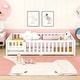 preview thumbnail 38 of 79, Modern Floor Bed with Safety Guardrails and Door, Suitable for Kids