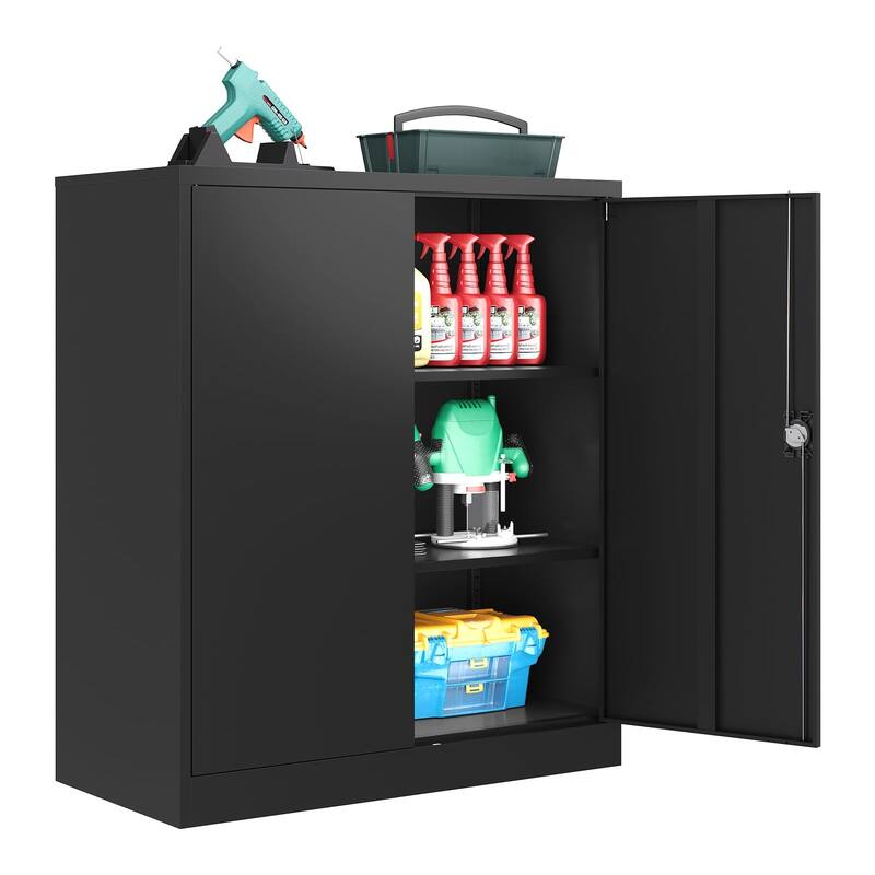 Metal Storage Cabinet with Locking Doors and Adjustbale Shelves for Garage, Home Office,School,Gym