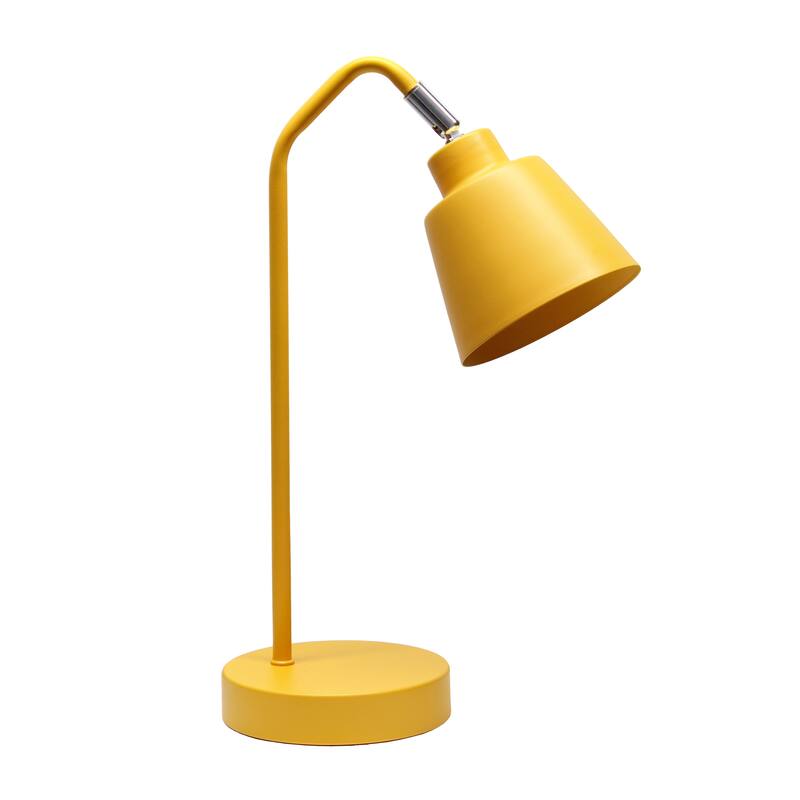 Metal Desk Lamp with Adjustable Cone Shade for Modern Workspace - 7.80 x 5.60 x 16 in. (L x W x H) - Yellow