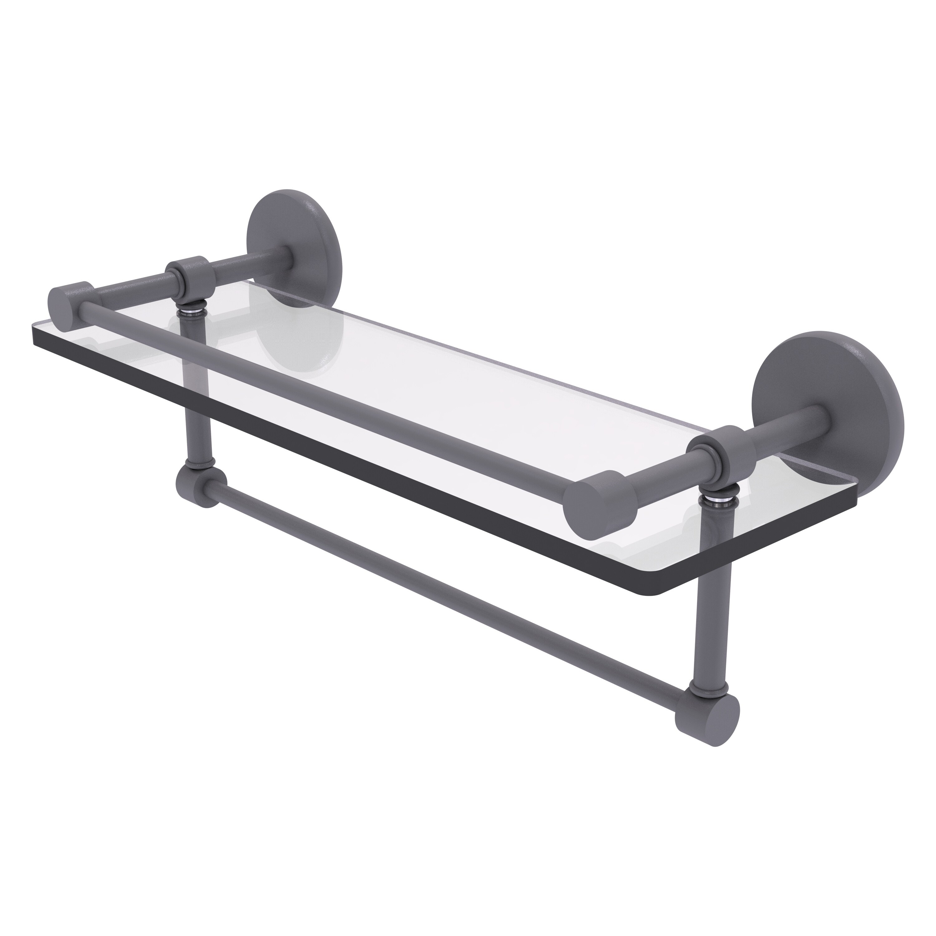 Allied Brass 16 Inch Gallery Glass Shelf with Towel Bar