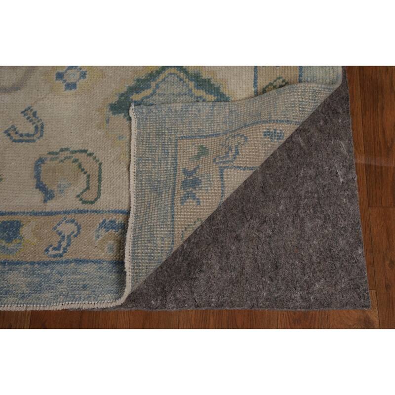 Hand Knotted Oriental 100% Wool Carpet Transitional All-Over Navy Blue & Blues Oushak Area Rug - 12' 11'' X 9' 5''