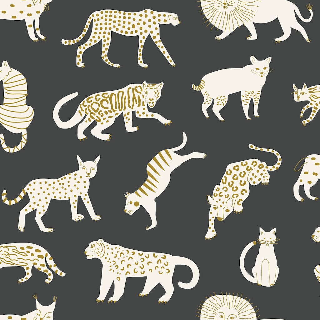Leah Duncan Black Kitty Kitty Peel & Stick Wallpaper