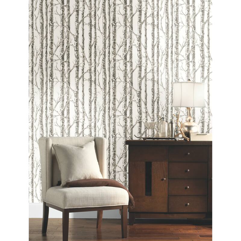 Inspired by Color Paper Birch White & Grey Wallpaper